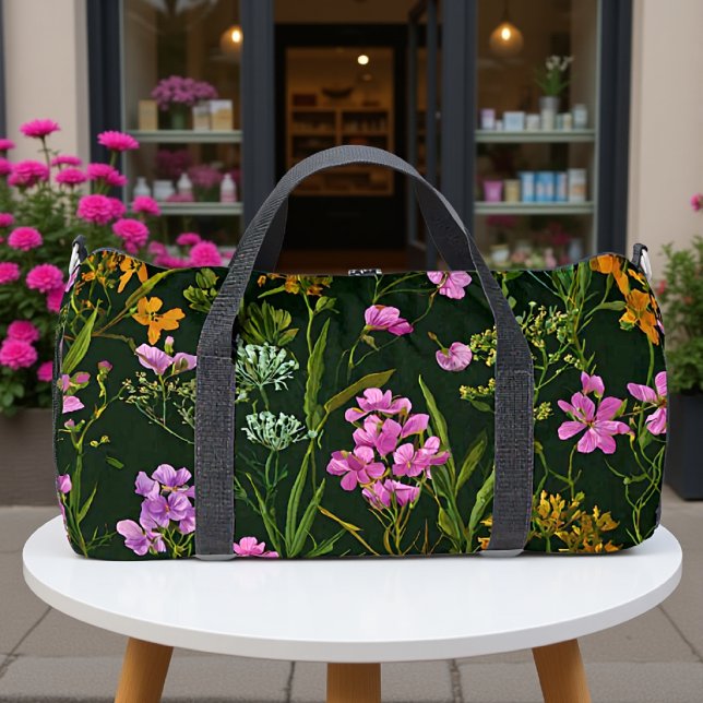 Enchanted Night Garden Floral  Duffle Bag (Creator Uploaded)
