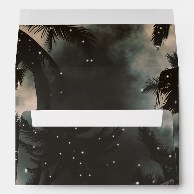 Enchanted Night Sky Palm Trees & String Lights Envelopes (Back (Bottom))