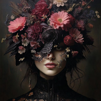 Enchanted Noir – Gothic Flower Goddess Decoupage Tissue Paper