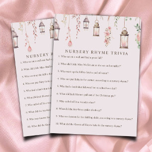 Enchanted Nursery Rhyme Trivia Baby Shower Game Enclosure Card