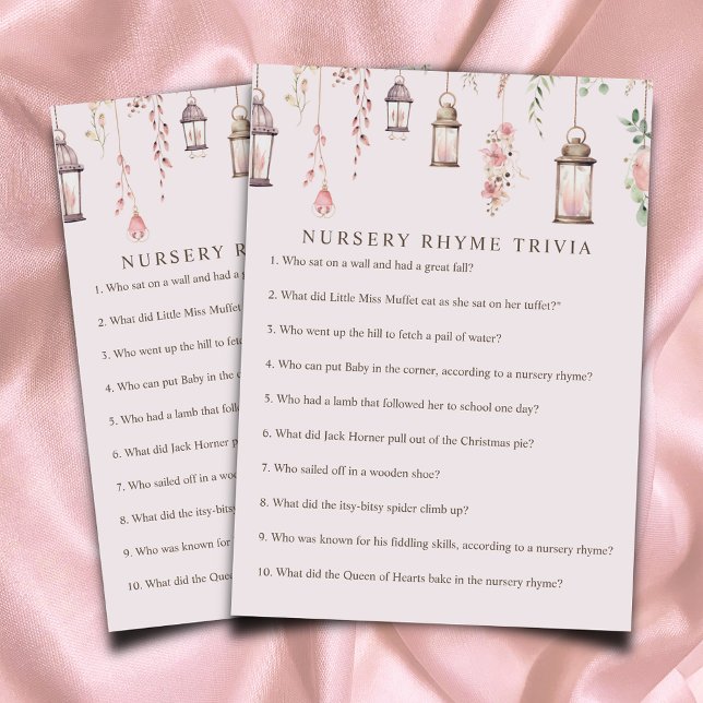 Enchanted Nursery Rhyme Trivia Baby Shower Game Enclosure Card (Creator Uploaded)