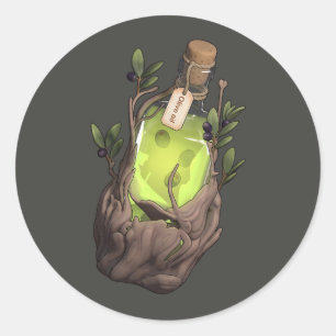 Enchanted Olive Oil Potion Classic Round Sticker