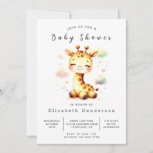 Enchanted Online Giraffe Baby Shower Invitation