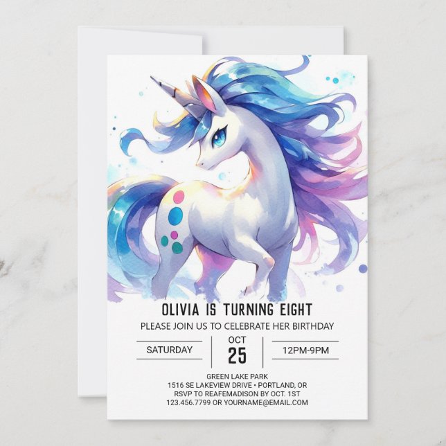 Enchanted Online Horse Birthday Invitation (Front)