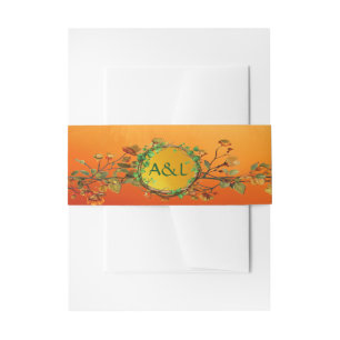 Enchanted Orange Druid Hill Wedding Suite Invitation Belly Band