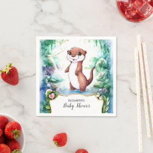 Enchanted Otter Baby Shower Napkin