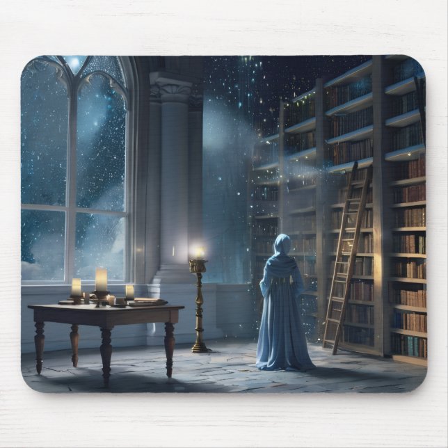 Enchanted Owl Archive Desk Mat Mouse Pad (Front)