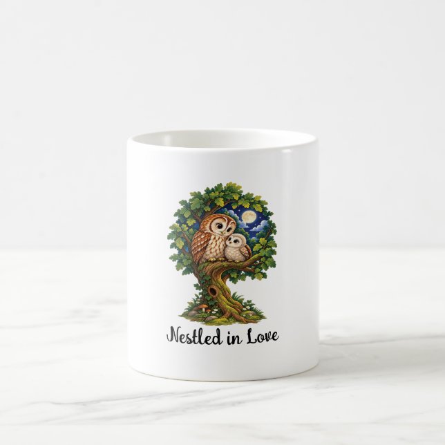 Enchanted Owl Under the Moonlight Coffee Mug (Center)