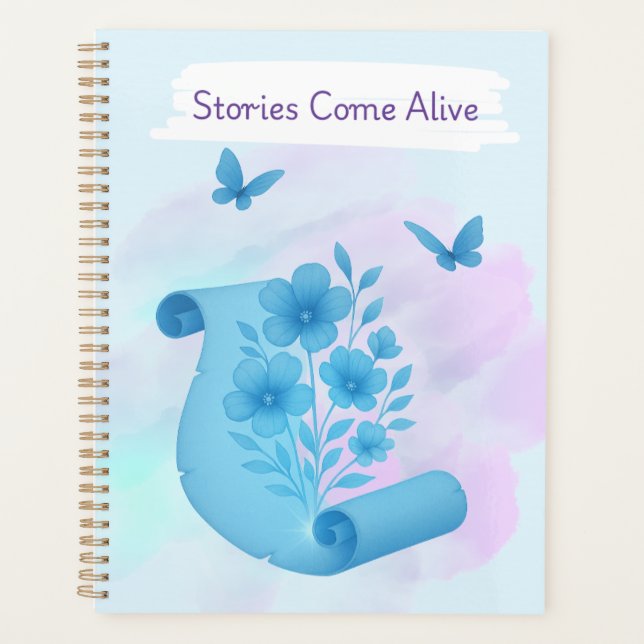 Enchanted Papyrus– Flowers & Butterflies Design Planner (Front)