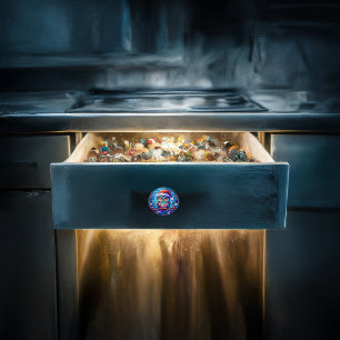 Enchanted Park Stained Glass Mosaic  Ceramic Knob