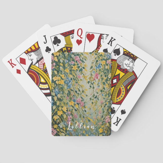 Enchanted Passage: Pastel Secret Garden Playing Cards (Back)