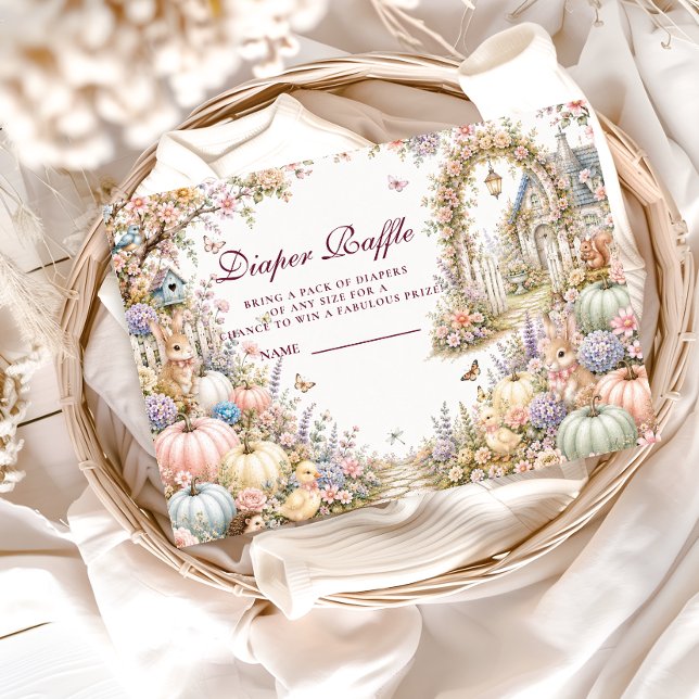 Enchanted Pastel Pumpkin Diaper Raffle Enclosure Card (Creator Uploaded)