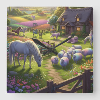 Enchanted pastures wall clock