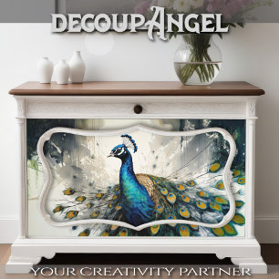 Enchanted Peacock's Grace - decoupage - Tissue Paper