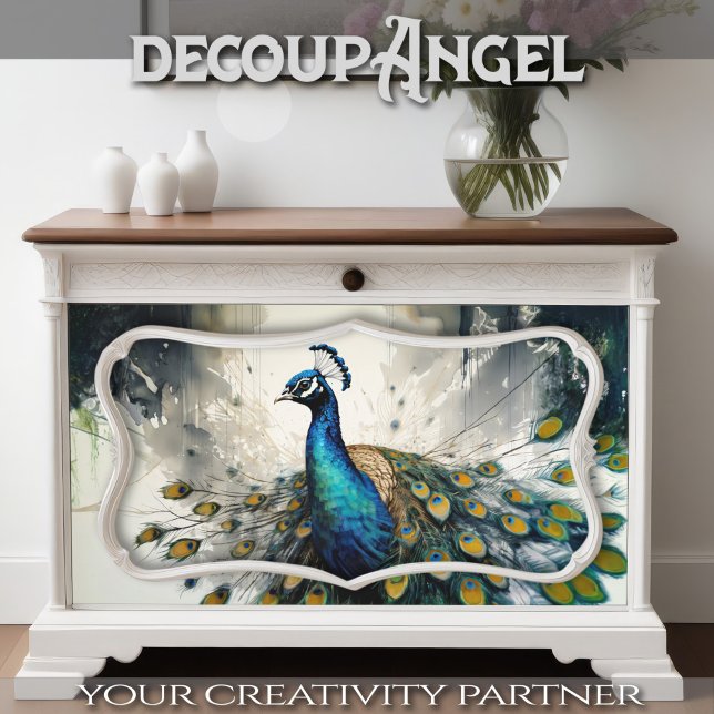 Enchanted Peacock's Grace - decoupage -  Tissue Paper (Creator Uploaded)