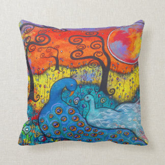 Enchanted Peacocks Throw Pillow
