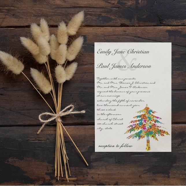 Enchanted Pine Tree Forest Wedding Invitation (Creator Uploaded)
