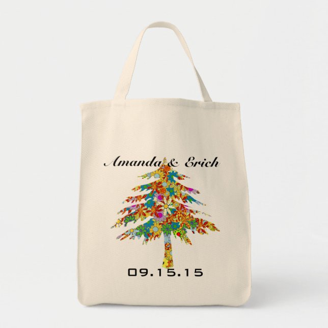 Enchanted Pine Tree Forest Wedding Tote Bag (Front)