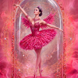 Enchanted Pink Ballerina & Filigree Frame Decoupag Tissue Paper