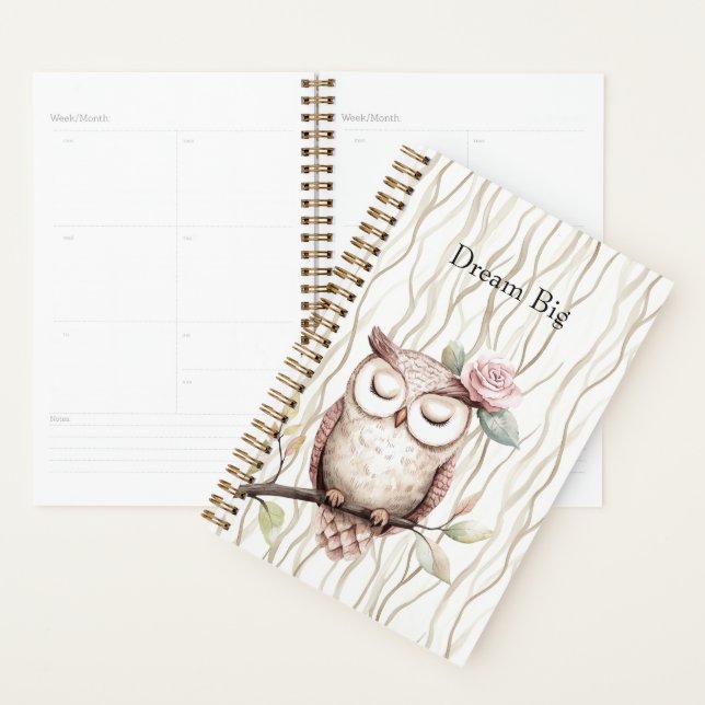 Enchanted Pink Flower Owl Planner (Display)