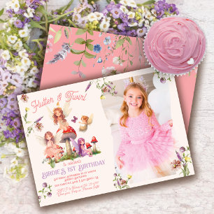 Enchanted Pixie Fairy Princess Birthday Photo Invitation