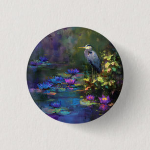 Enchanted Pond Water Lily Nature Watercolor 3 Cm Round Badge