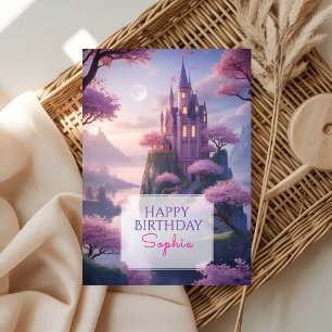 Enchanted Princess Castle Birthday Greeting Card