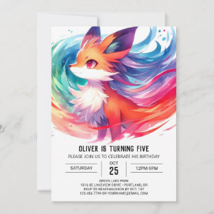 Enchanted Printable Fox Birthday  Invitation