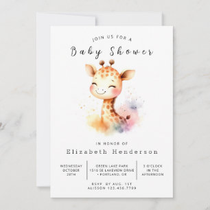  Enchanted Printable Giraffe Baby Shower  Invitation