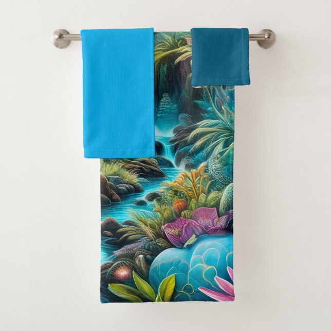 Enchanted Psychedelic Dreamscape Bath Towel Set (Insitu)
