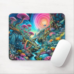 Enchanted Psychedelic Dreamscape Mouse Pad