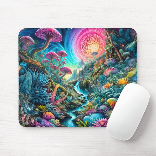 Enchanted Psychedelic Dreamscape Mouse Pad (With Mouse)