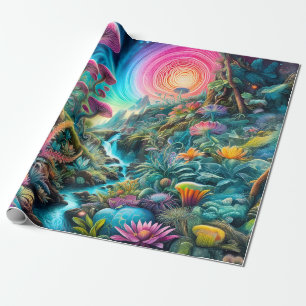 Enchanted Psychedelic Dreamscape Wrapping Paper
