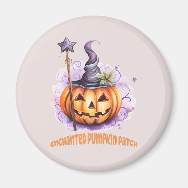 Enchanted Pumpkin Patch – Cute Jack-o’-Lantern Magnet (Front)