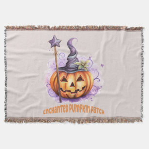 Enchanted Pumpkin Patch – Cute Jack-o’-Lantern Throw Blanket