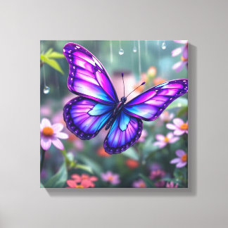 Enchanted Purple Butterfly Garden Canvas Print