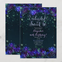 Enchanted Purple Green Garden Glow Sweet 16