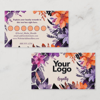 Enchanted Purple Orange Floral Logo Enclosure Card