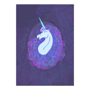Enchanted Purple Unicorn Mystical Fantasy Art Photo Print