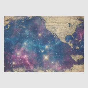 Enchanted Purple Vintage Star Chart Map Tissue Paper