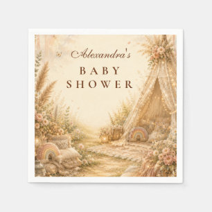 Enchanted Rainbow Boho Baby Shower Napkin