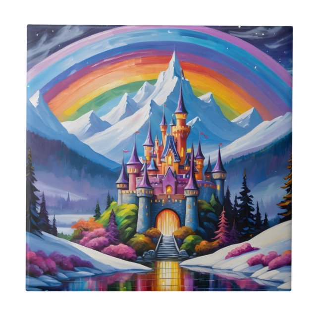 Enchanted rainbow castle tile (Front)