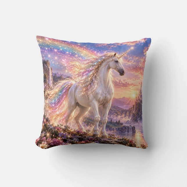 Enchanted Rainbow Unicorn Cushion (Front)