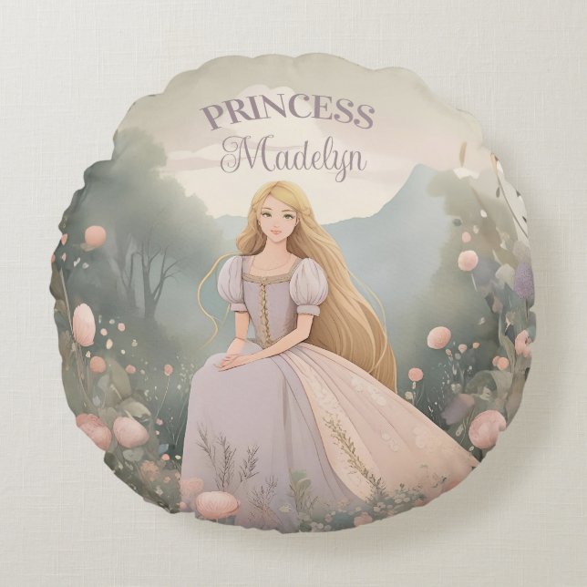 Enchanted Rapunzel Princess Round Cushion (Front)