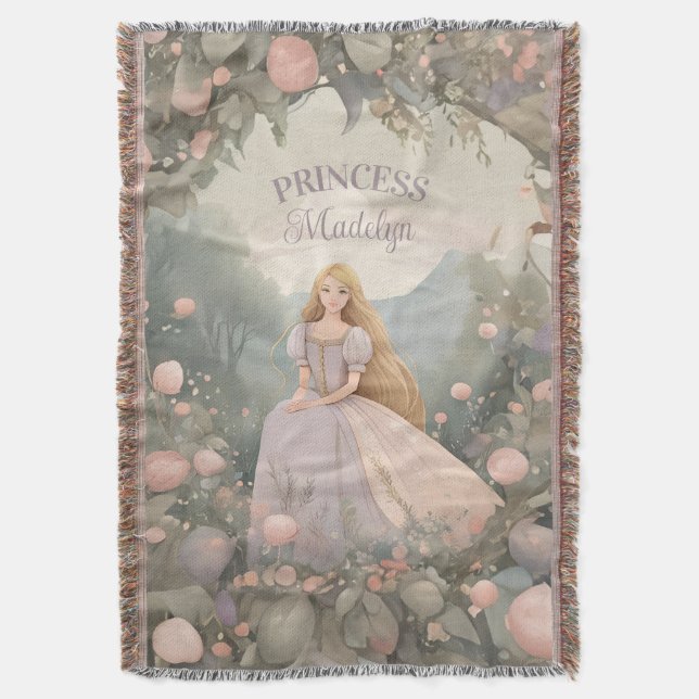Enchanted Rapunzel Princess Throw Blanket (Front Vertical)