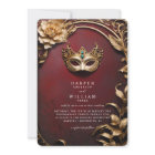 Enchanted red and gold Masquerade Wedding