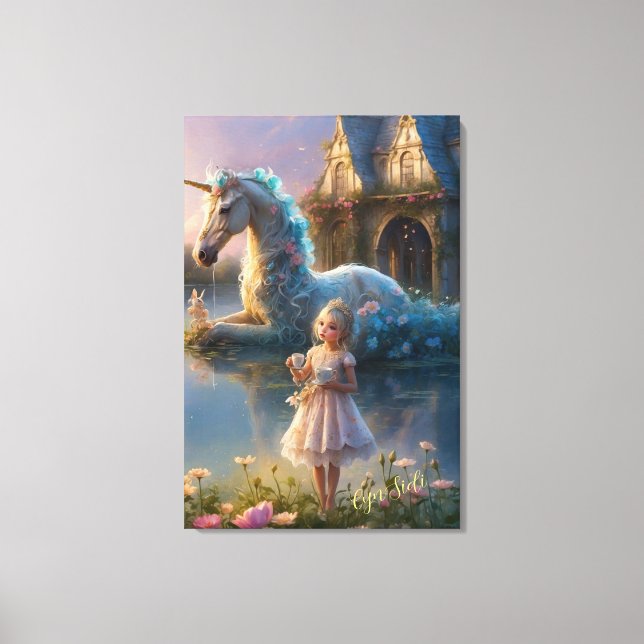 Enchanted Reflections: The Unicorn's Sanctuary Canvas Print (Front)
