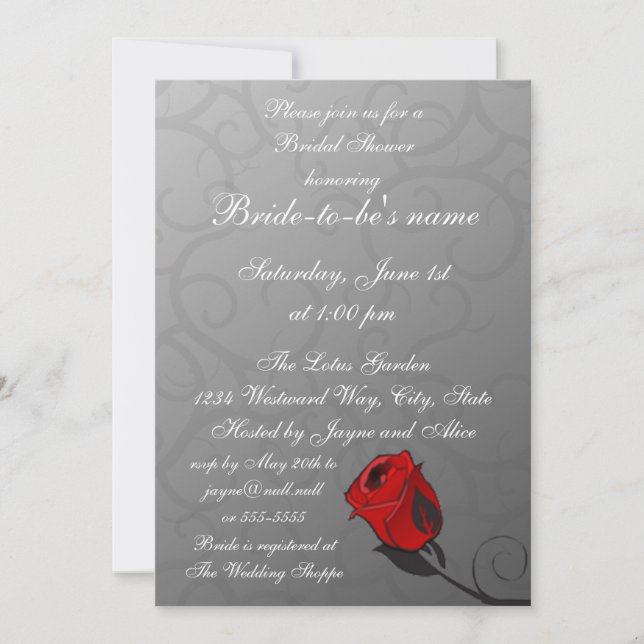 Enchanted Rose Bridal Shower Invitation (Front)