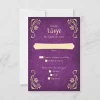 Enchanted Rose Castle Wedding RSVP Card