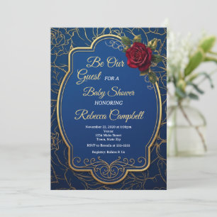 Enchanted Rose Fairytale Baby Shower Invitation